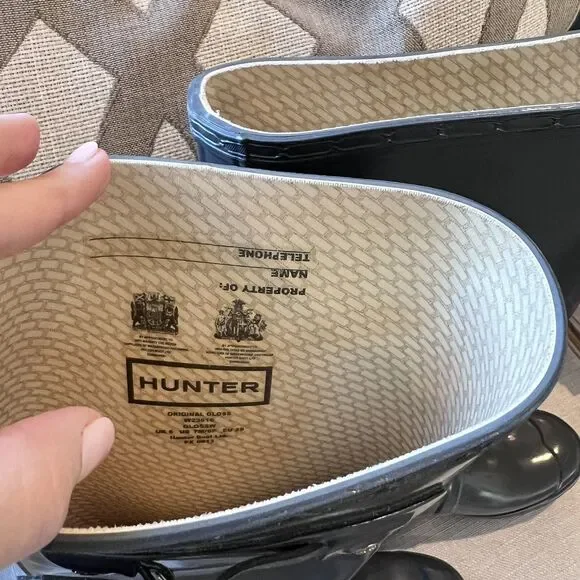 Women’s Slate Blue Hunter Tall Rain Boots Size 8 - Picture 3 of 6